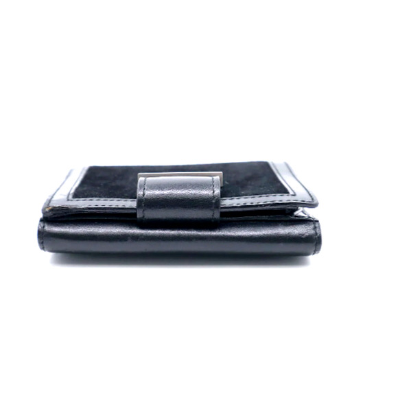 Gucci Compact Hook Wallet in Black with Logo Plate Suede and Leather Authentic - Picture 9 of 14